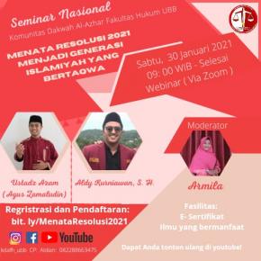Menata Resolusi 2021 bersama KDA FH UBB